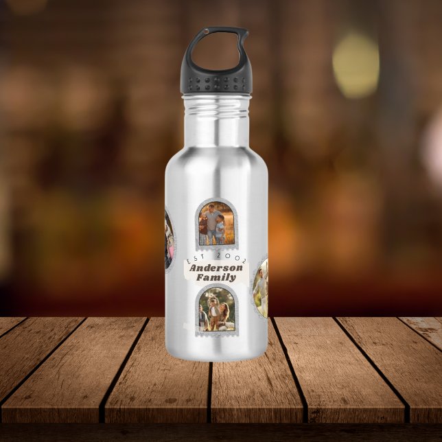 6 Sechs Foto Moderne Elegante Collage Family Liebe Edelstahlflasche (Von Creator hochgeladen)