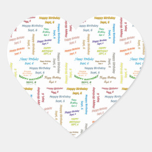 6. September Herz-Aufkleber