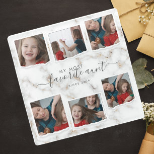 6 Six Foto Collage Aunty Moderne Elegante Familie Glasuntersetzer