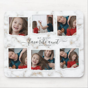 6 Six Photo Collage Aunty Modern Elegant Family Mousepad