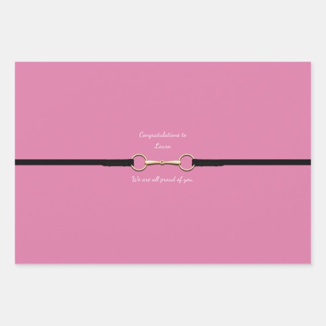 6" Snaffe Bit & Reins mit benutzerdefiniertem Text Geschenkpapier Set (Vorderseite 2)