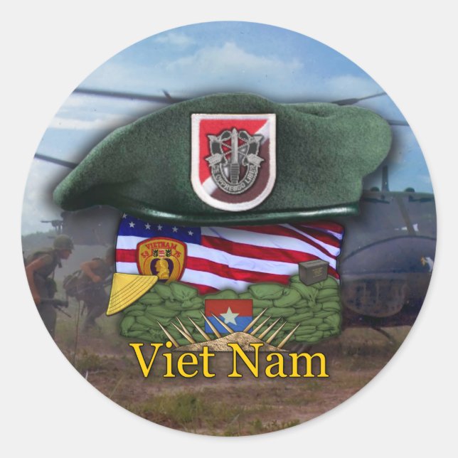 6. Spezielle Kräfte Grüne Berets Vietnam Sticker (Vorderseite)