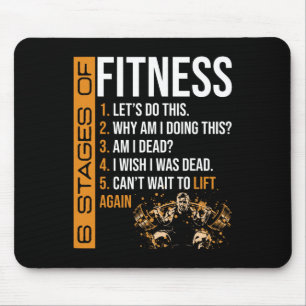 6 Stufen des Fitness-Krafttrainings Fitness Mousepad