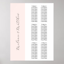 6 Tabelle | Einfache elegante Hochzeitsstift Poster