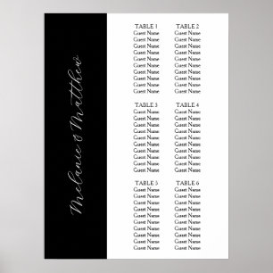 6 Tabelle   Einfache elegante Hochzeitsstift Poster