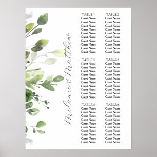 6 Tabelle Eukalyptus Grüne Hochzeitsstift Poster
