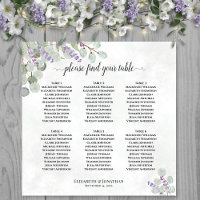 6 Tabelle Hochzeitskarte Lavendel Eukalyptus