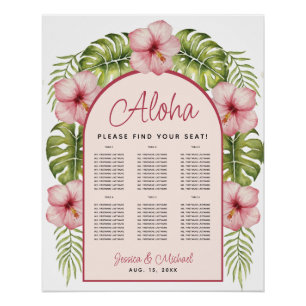 6 Tabelle Tropical Arch Hawaii Hochzeitstabelle Poster