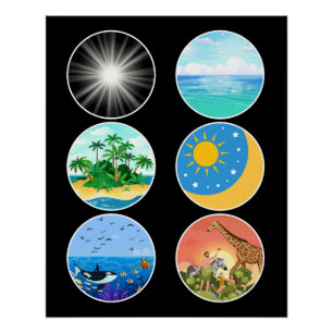 6 Tage der Schöpfung - Genesis 1-2 Schullehrer Poster