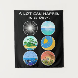 6 Tage der Schöpfung - Genesis 1-2 Schullehrer Wandteppich