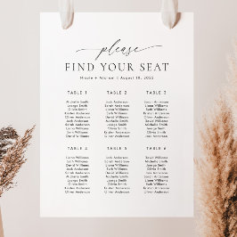 6 Tische Bitte sehen Sie sich Ihre Sitzplakette an Poster