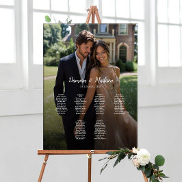 6 Tische elegantes Foto Hochzeitskarte Poster