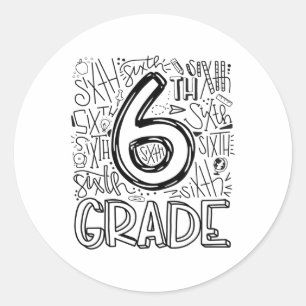 6. Typografikteam Kids-Lehrerin Ck to Runder Aufkleber