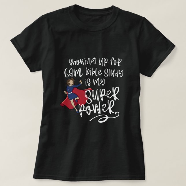 6 Uhr SISTER SUPER POWER (Lichthaut) Kurz T-Shirt (Design vorne)
