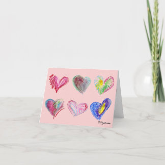 6 Valentin Hearts Greeting Card Feiertagskarte