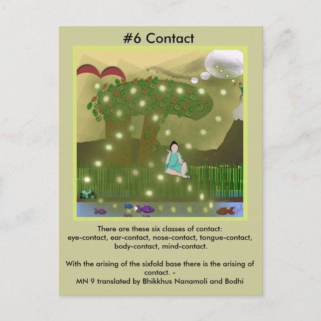 6 Verwendung der sechs Sinne - von der abhängigen  Einladungspostkarte (Vorderseite)