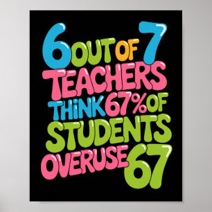 6 von 7 Lehrern denken, dass 67% der Schüler überb Poster