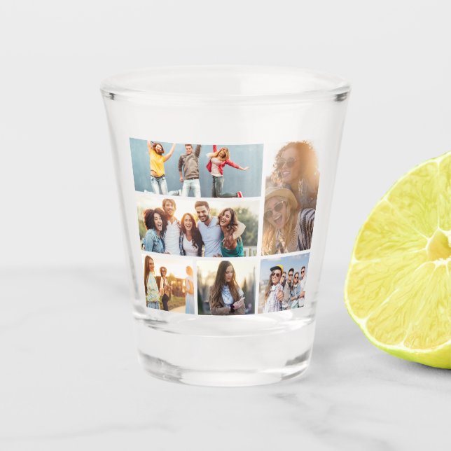 6 Vorlage für FotoCollage personalisieren Schnapsglas (Vorderseite)