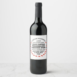 6 x Custom Wedding WINE LABELS - 3,5" x 4" Weinetikett