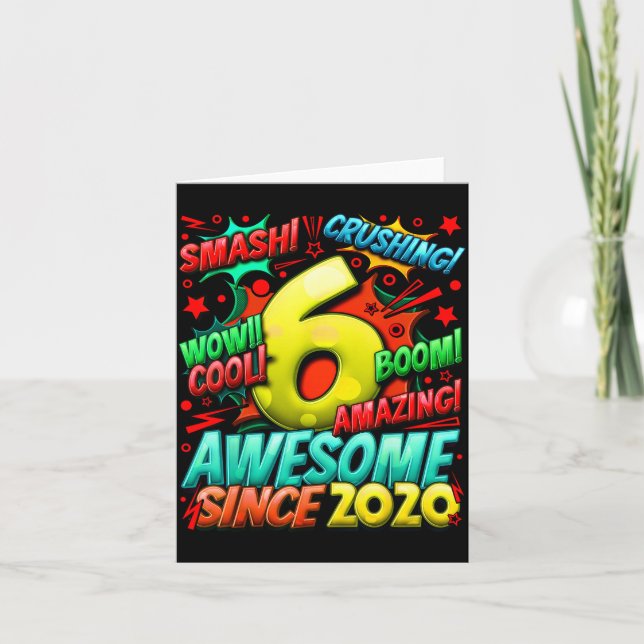 6 Year Old For Boys 6th Birthday Boy 6 Year Old Bo Karte (Vorderseite)