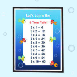 6er-Reihe Poster für Kinder | Ozean-Mathematik