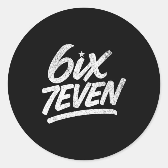 6ix7even 67 Six Seven 6 7 Boys Girls Teens Kids Te Runder Aufkleber (Vorderseite)