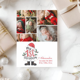 6Photo Cute Santa Baby 1st Christmas Feiertagskarte
