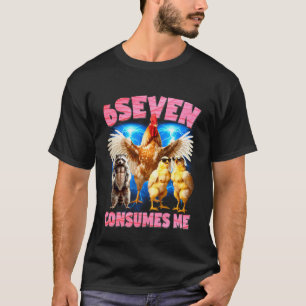 6Seven Konsumiert Mich Absurdes Meme Huhn Waschbär T-Shirt