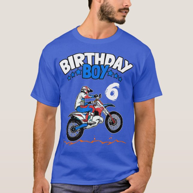 6th Birthday Boy Dirt Bike Kids 6 Years Old Boys T-Shirt (Vorderseite)