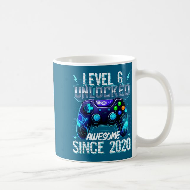 6th Birthday Boy Level 6 Gamer 6 Year Video Game P Kaffeetasse (Rechts)