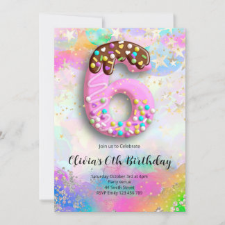 6th Birthday Girls Invitation Einladung