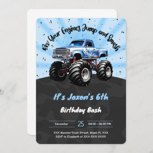6th Birthday Monster Truck Einladung