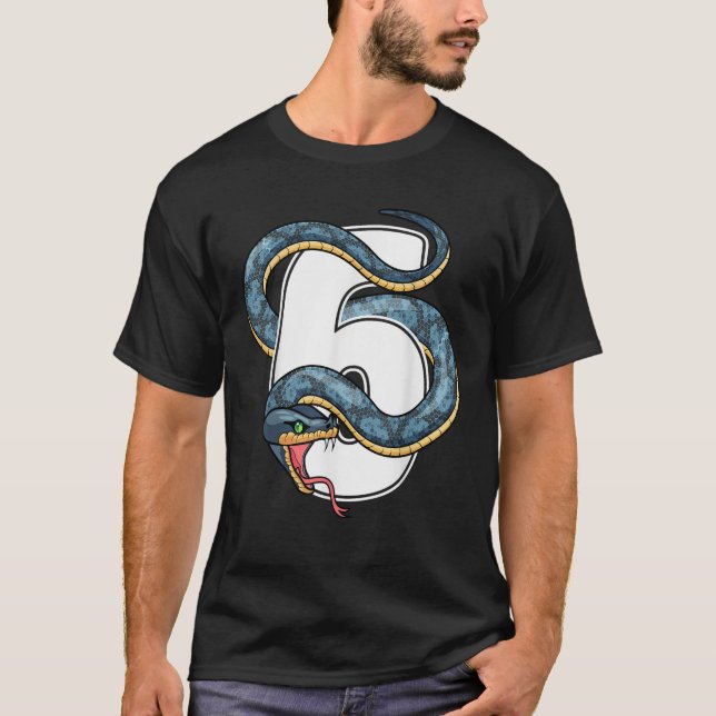 6th Birthday Snake Lover Six 6 Year Old Birthday B T-Shirt (Vorderseite)