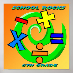 6th Grade Rocks - Math Symbols Poster