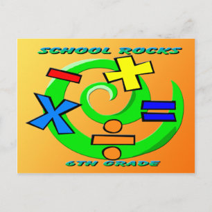 6th Grade Rocks - Math Symbols Postkarte