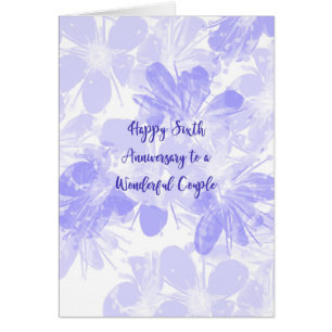 6th Wedding Anniversary Card Blauen Blumen