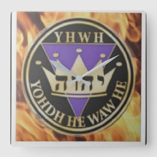 6x6 Keramik des göttlichen Blaze Quadratische Wanduhr (Vorderseite)