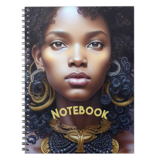 6x9 Spiral Notebook Afroamerikanerin Thema Notizblock