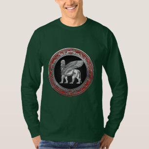 [700] Assyrian Winged Lion - Silver Lamassu T-Shirt