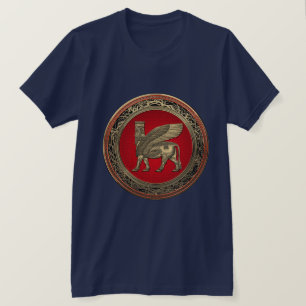 [700] Assyrian Winged Stier - Gold Lamassu T-Shirt