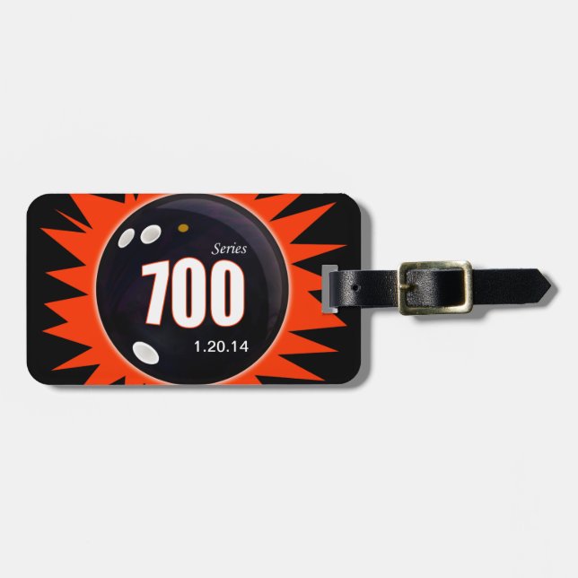 700 Bowling-Serie - Rot Gepäckanhänger (Vorderseite horizontal)