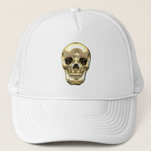 [700] Golden Human Skull Truckerkappe