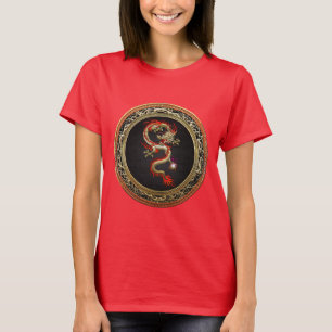 [700] Goldener chinesischer Drache Fucanglong T-Shirt