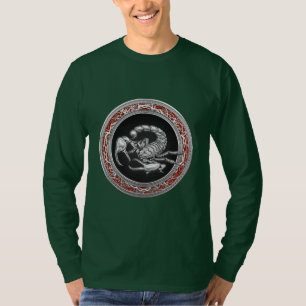 [700] Heiliger Silberskorpion auf Schwarz T-Shirt