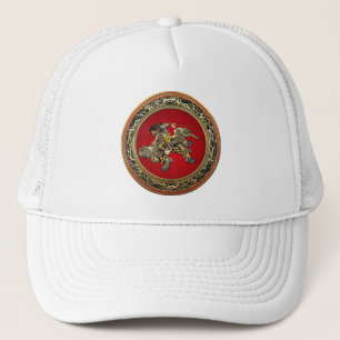 [700] Hokusai - Shoki Riding Shishi Lion Truckerkappe