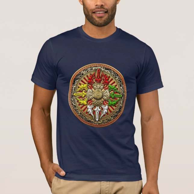 [700] Tibetanische doppelte Dorje Mandala T-Shirt (Vorderseite)