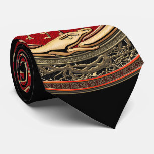 [700] Vegvisir - Viking Gold Magic Runic Compass Krawatte