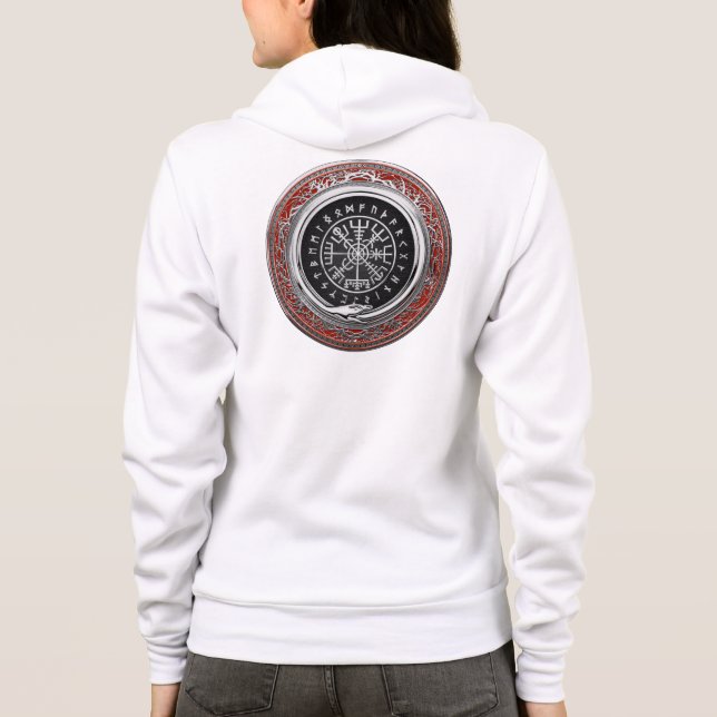[700] Vegvisir - Viking Silver Magic Runic Compass Hoodie (Rückseite)