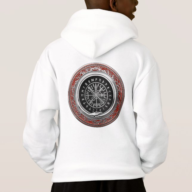 [700] Vegvisir - Viking Silver Magic Runic Compass Hoodie (Rückseite)