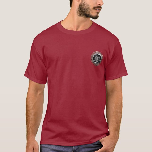 [700] Vegvisir - Viking Silver Magic Runic Compass T-Shirt (Vorderseite)